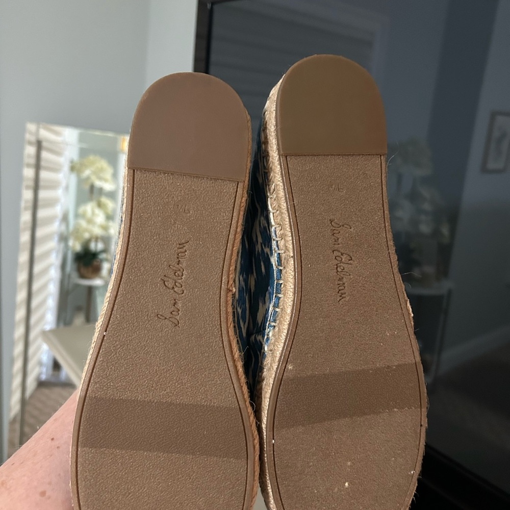 Sam Edelman Blue Patterned Espadrille Loafers NWT - image 3